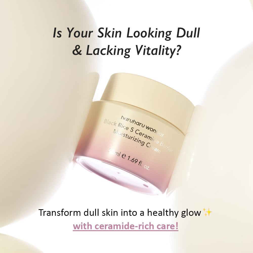 Haruharu Wonder Black Rice 5 Ceramide Barrier Crema Hidratante, Cuidado Diario De Barrera De La Piel, Hidratación De Larga Duración, Soothing & Nourishing, Cápsulas De Ceramida, Cuidado De La Piel