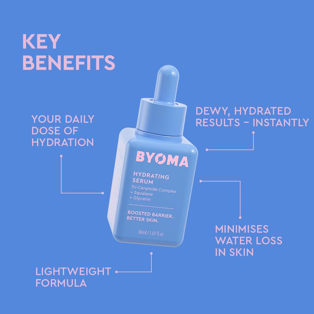 Hydrating Serum - Moisturizing Facial Serum with Squalane, Glycerin & Ceramides - Hydrating for Glowing, Dewy Skin - 1.01 Fl. Oz