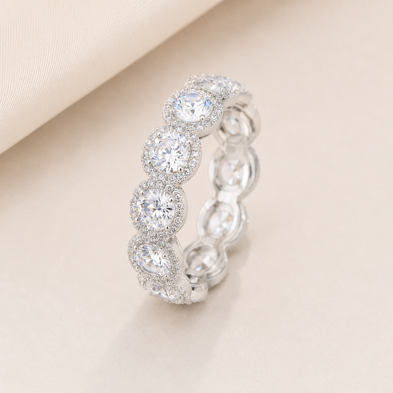 The Celeste Halo Eternity Ring
