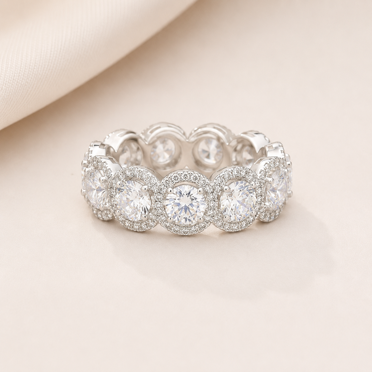 The Celeste Halo Eternity Ring