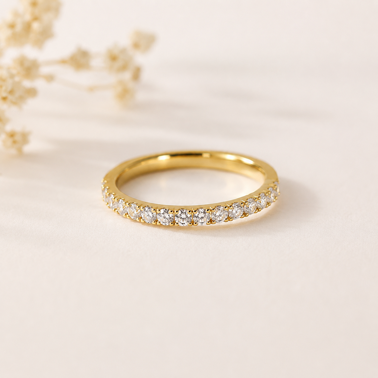 Gold Plated Moissanite Ring