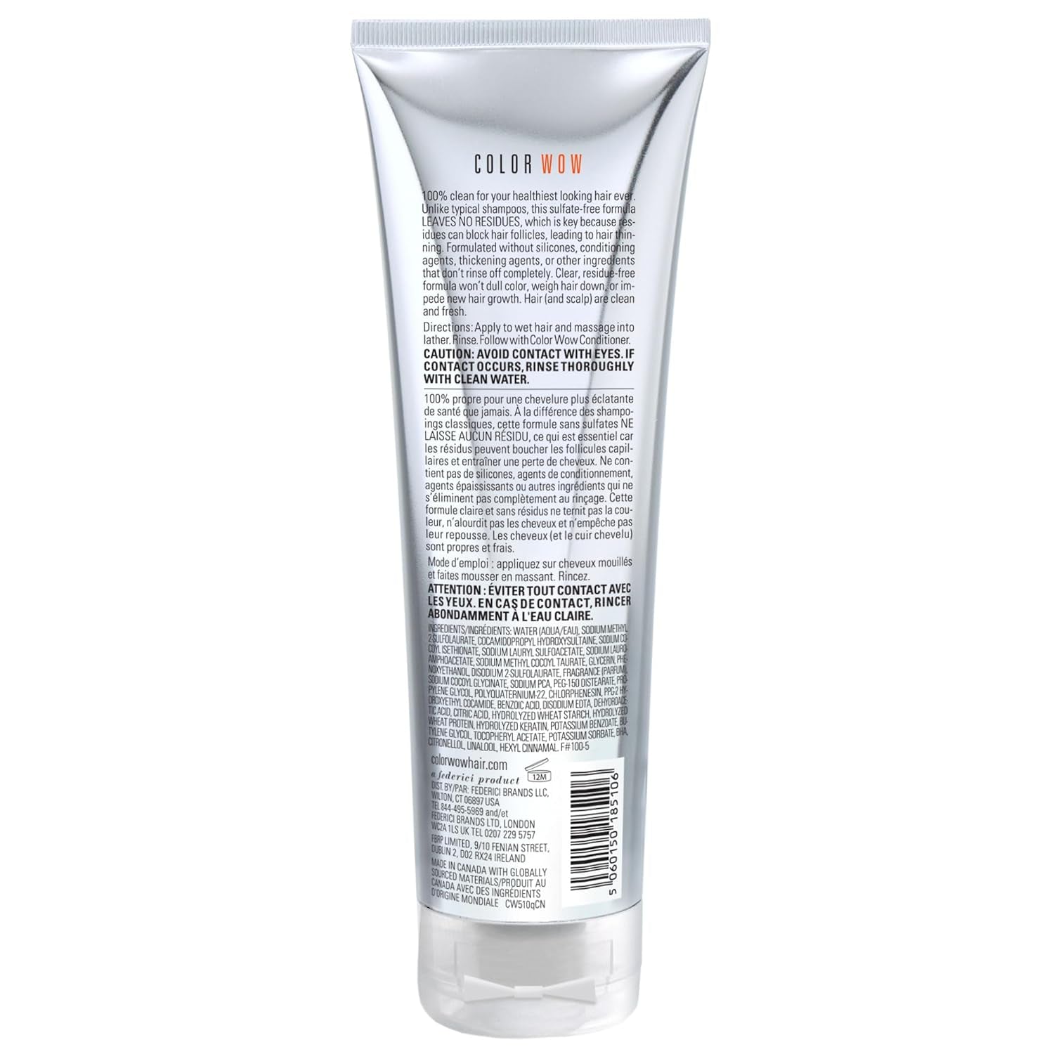 COLOR WOW Color Security Shampoo – Sulfate Free & Residue-Free Formula | Healthy Looking Hair & Scalp | Paraben Free Salon Quality