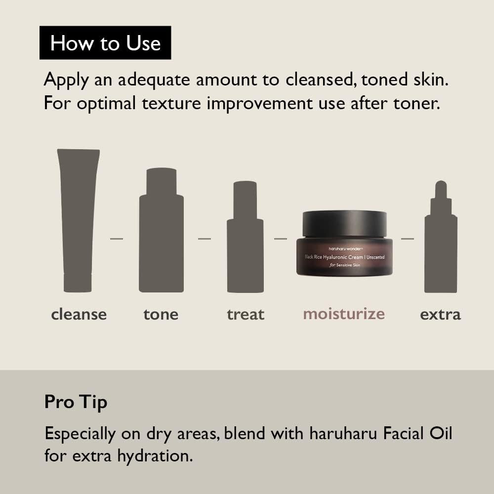 Wonder Black Rice 10 Hyaluronic Cream Unscented, 50Ml, Face Moisturizer, Vegan, Cruelty Free, Daily Skincare