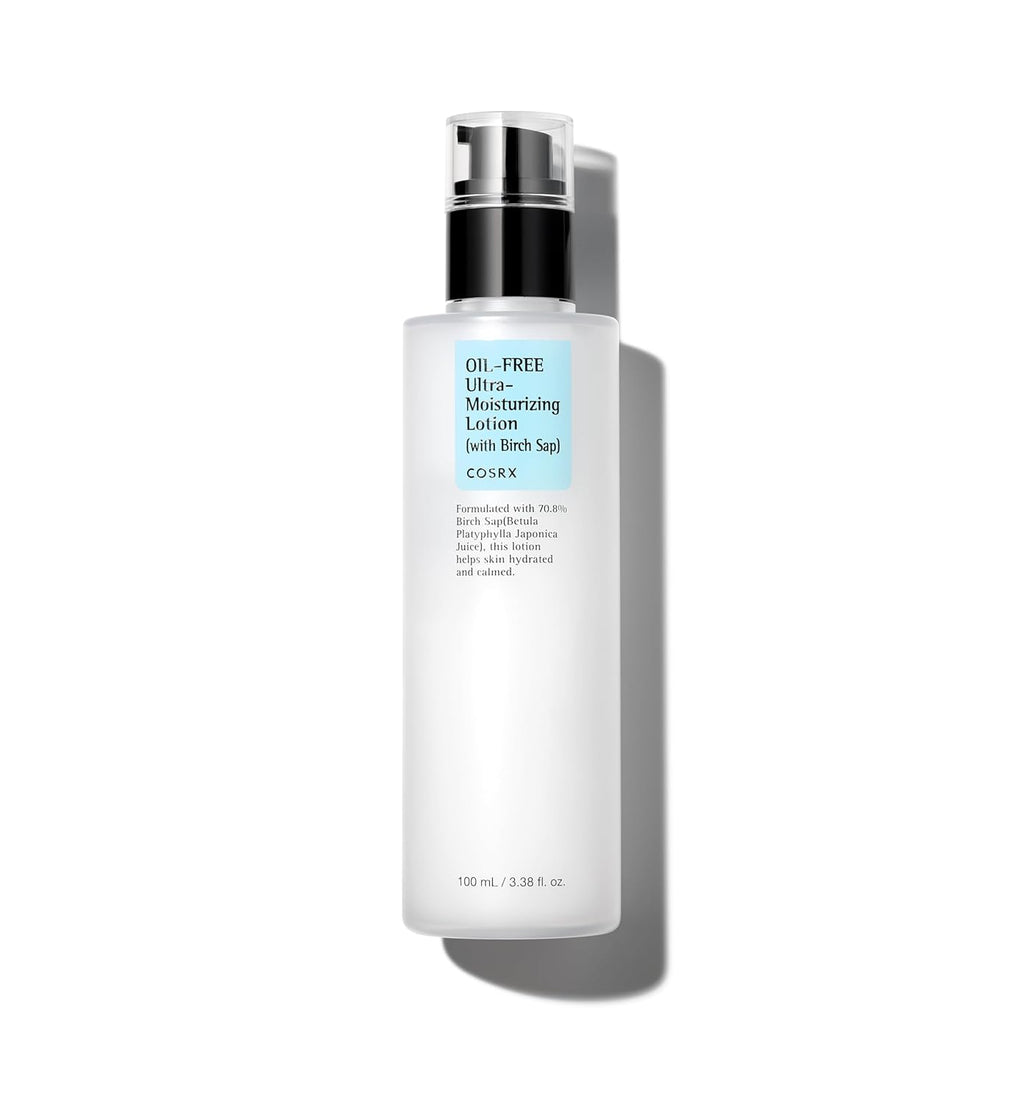 Oil Free Lotion with Birch Sap, Daily Acne Facial Moisturizer, Hydrating Moisturizer for All Skin Types, Korean Skin Care, Paraben Free, 3.38 Fl.Oz / 100Ml