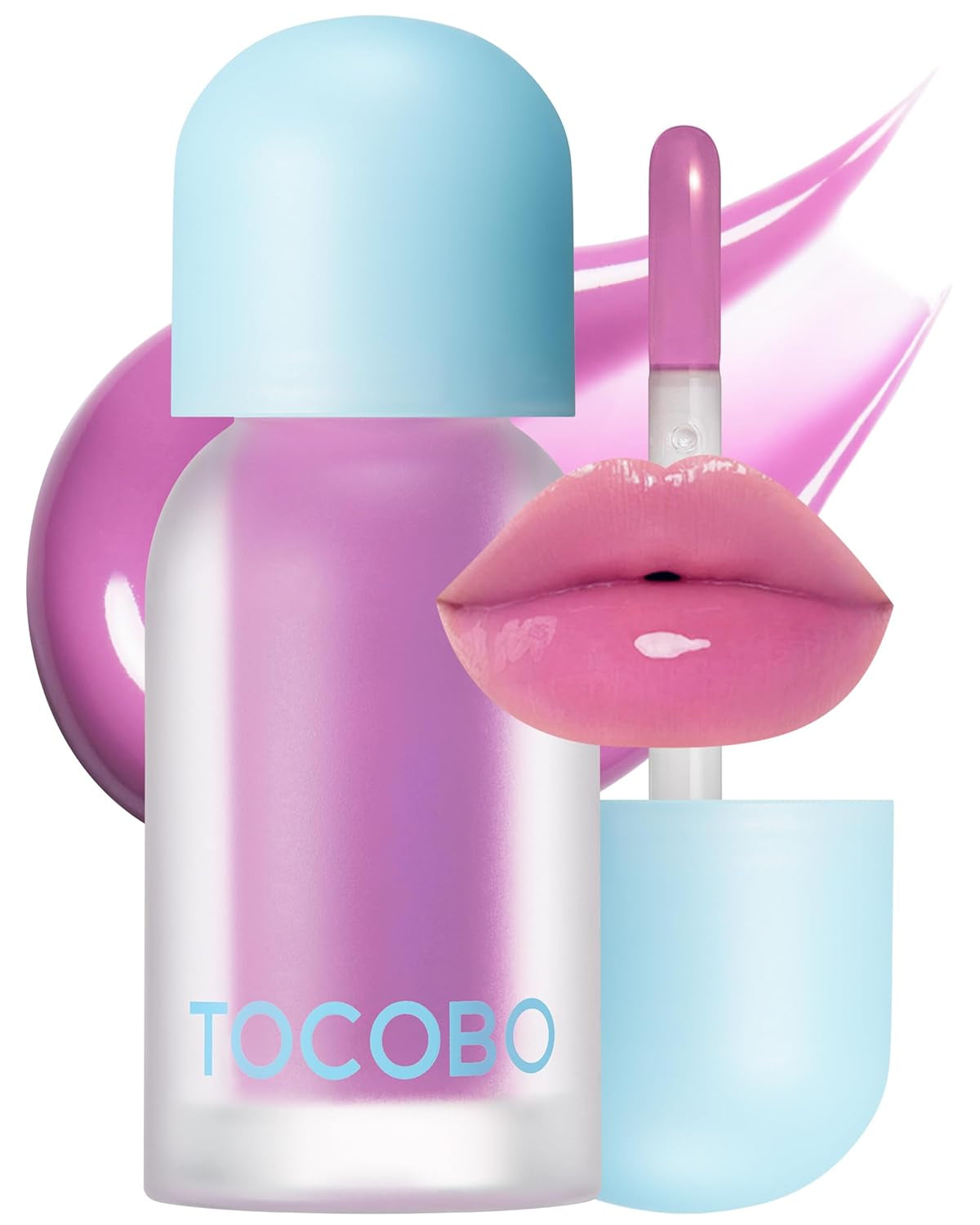 Juicy Berry Plumping Lip Oil 17 Berry Milk – Korean Vegan Hydrating Lip Oil with Plant Oils for High Shine Gloss - Non Sticky Formula for All Skin Tones, 0.12 Fl.Oz.
