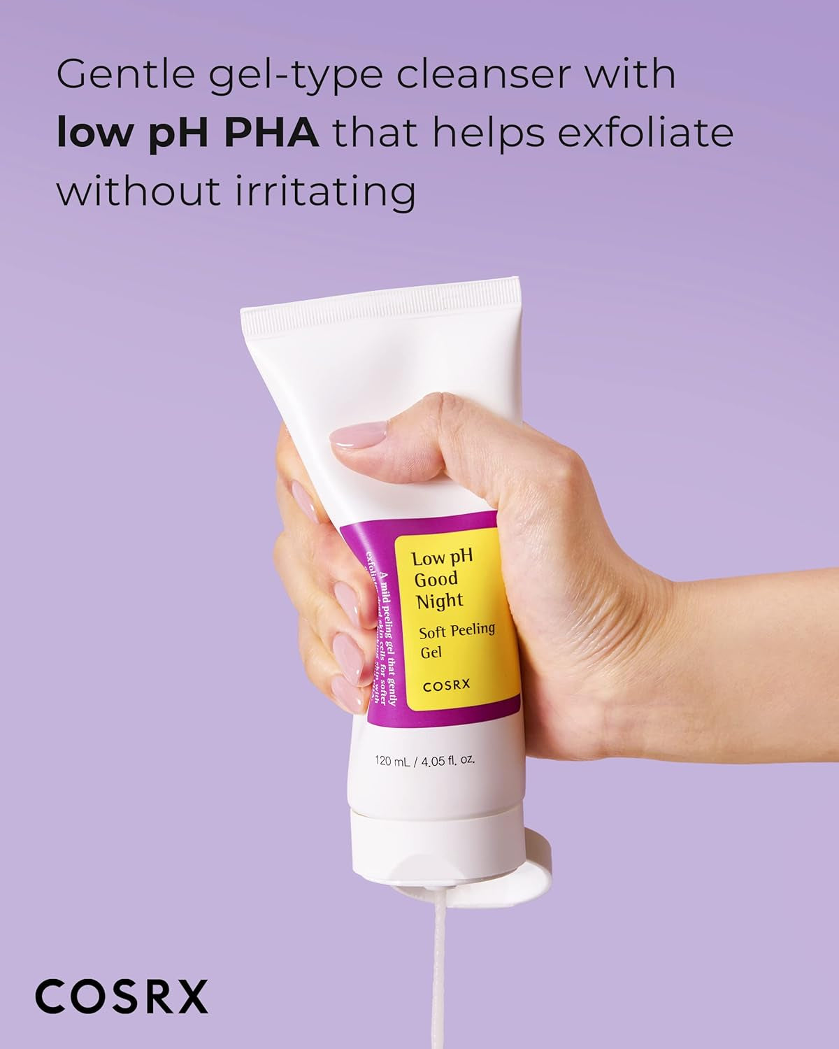Low Ph Good Night Soft Peeling Gel, 4.05 Fl Oz / 120Ml, Mildly Exfoliating PHA for Sensitive Skin with Natural Cellulose, Radiating, Cleansing, Not Tested on Animals, Korean Skin Care