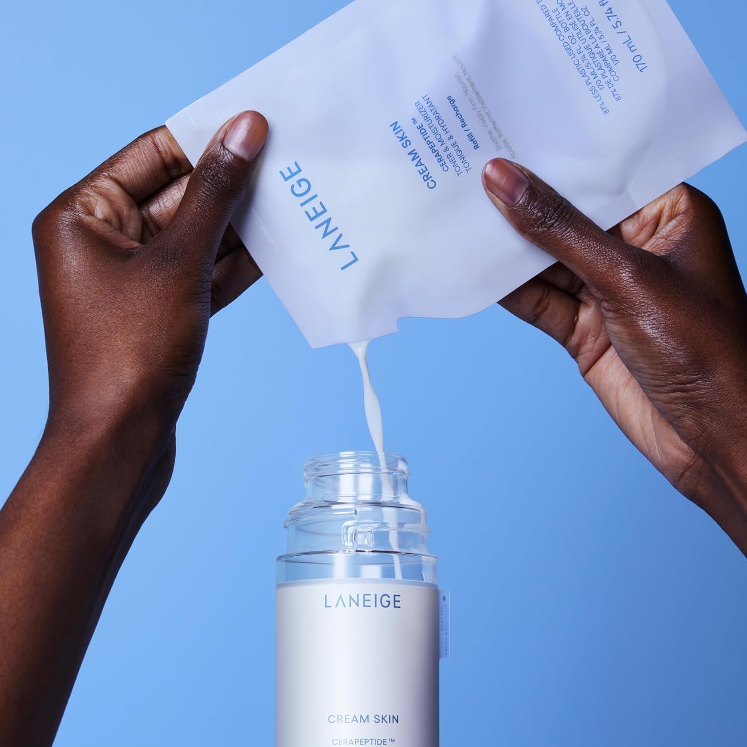 LANEIGE Cream Skin Toner & Moisturizer: Lightweight Refillable Korean Milky Toner with Ceramide & Peptide for Hydration, Firming, & Barrier Support