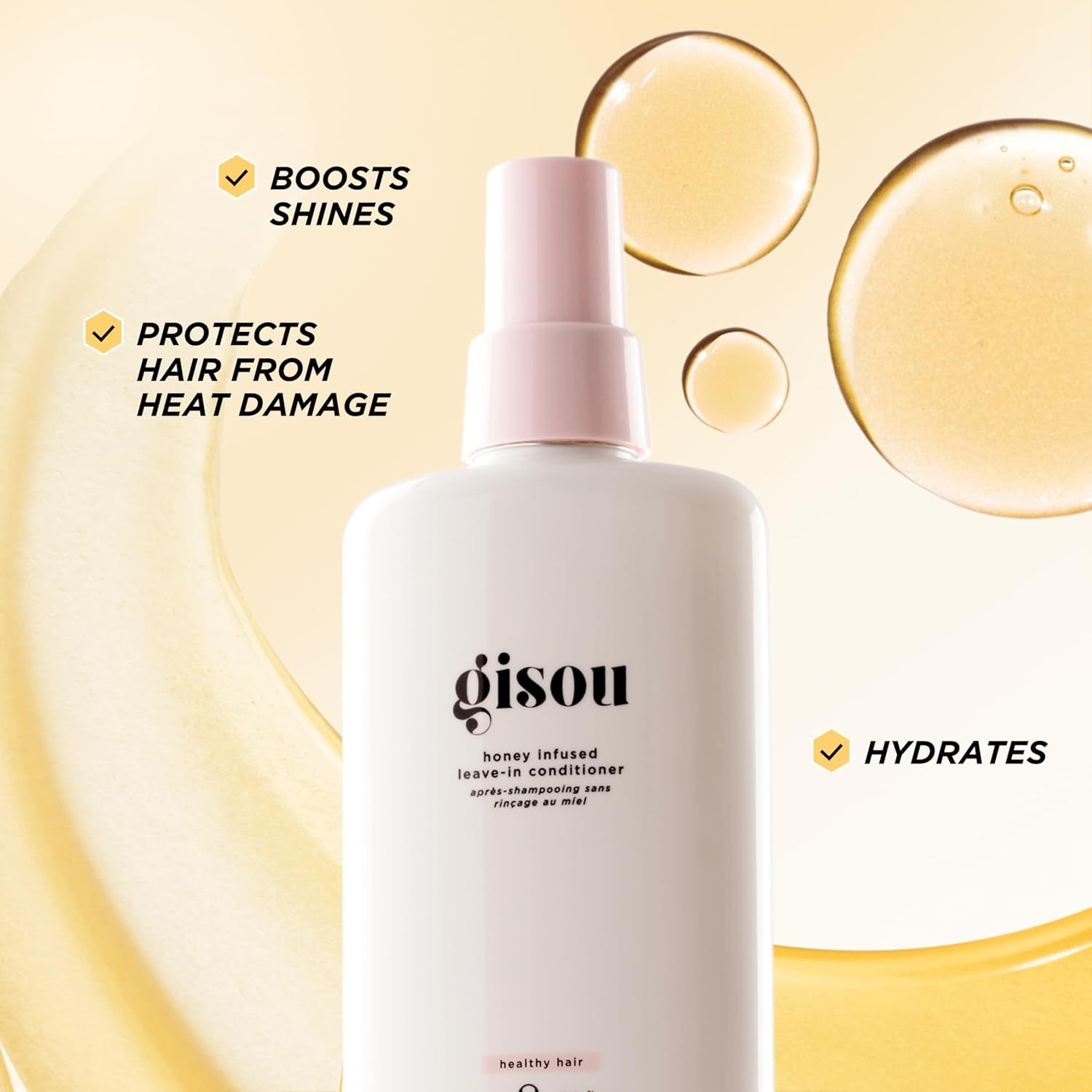 Honey Infused Leave-In Conditioner, a Lightweight Conditioning Hair Spray, Hair Moisturizer and Hair Detangler, Frizz Control, Softens and Protects against UV Damage (5.1 Fl Oz)