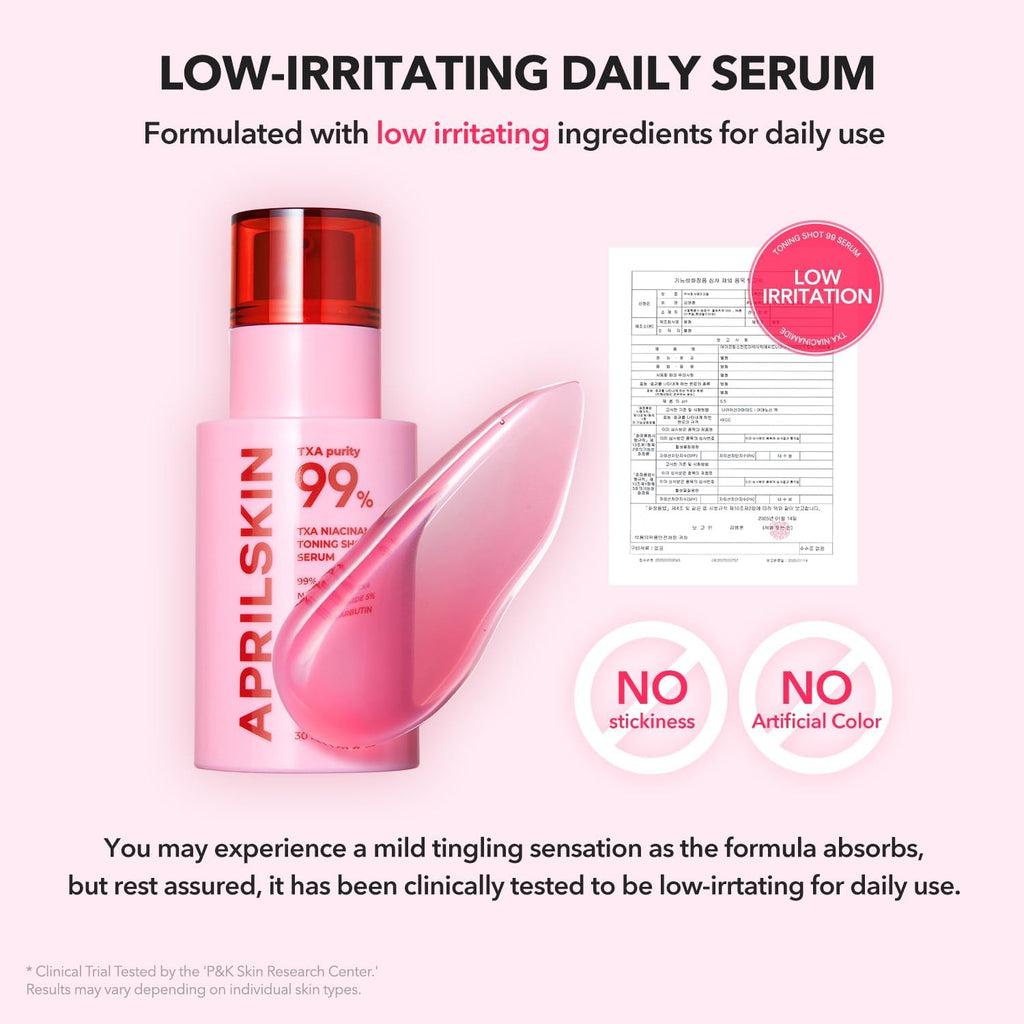TXA Niacinamide Toning Shot 99 Spicule Facial Serum｜Skin Booster Serum for Brightening and Pore Care｜99% High-Purity Tranexamic Acid 3% + Niacinamide 5%｜Korean Skin Care｜1.01 Fl. Oz.