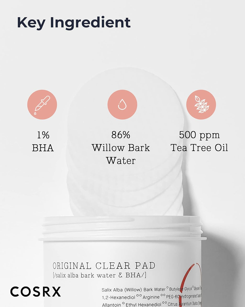 BHA Toner Pads, 70 Sheets, Exfoliating Pads for Dead Skin & Blackheads, Minimize Pores, Prevent Breakouts, Improve Skin Texture, Korean Skin Care