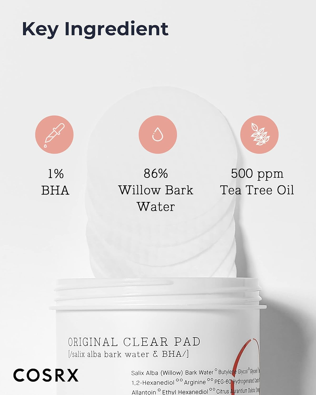 BHA Toner Pads, 70 Sheets, Exfoliating Pads for Dead Skin & Blackheads, Minimize Pores, Prevent Breakouts, Improve Skin Texture, Korean Skin Care