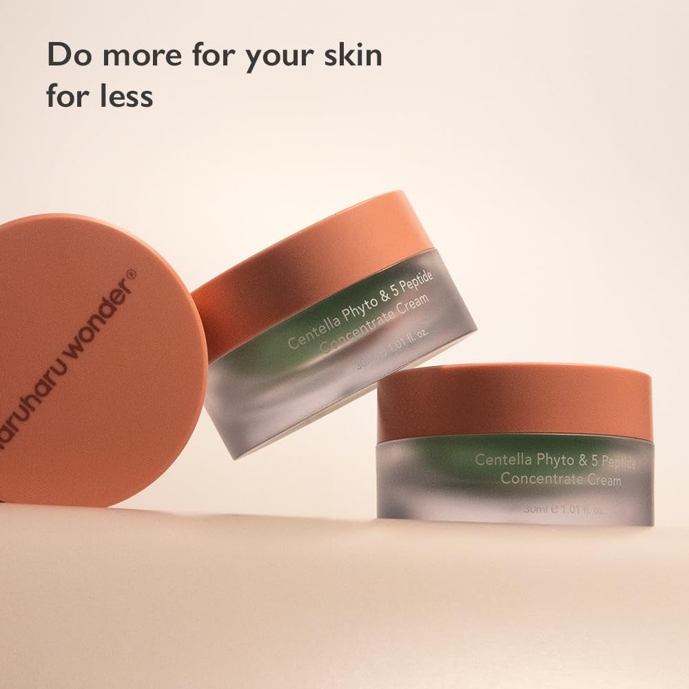 Wonder Centella Phyto & 5 Peptide Concentrate Cream, Daily & Night Cream, Nourishing, Wrinkles Improvement for All Skin Types, Vegan, Cruelty-Free 1.01 Fl. Oz