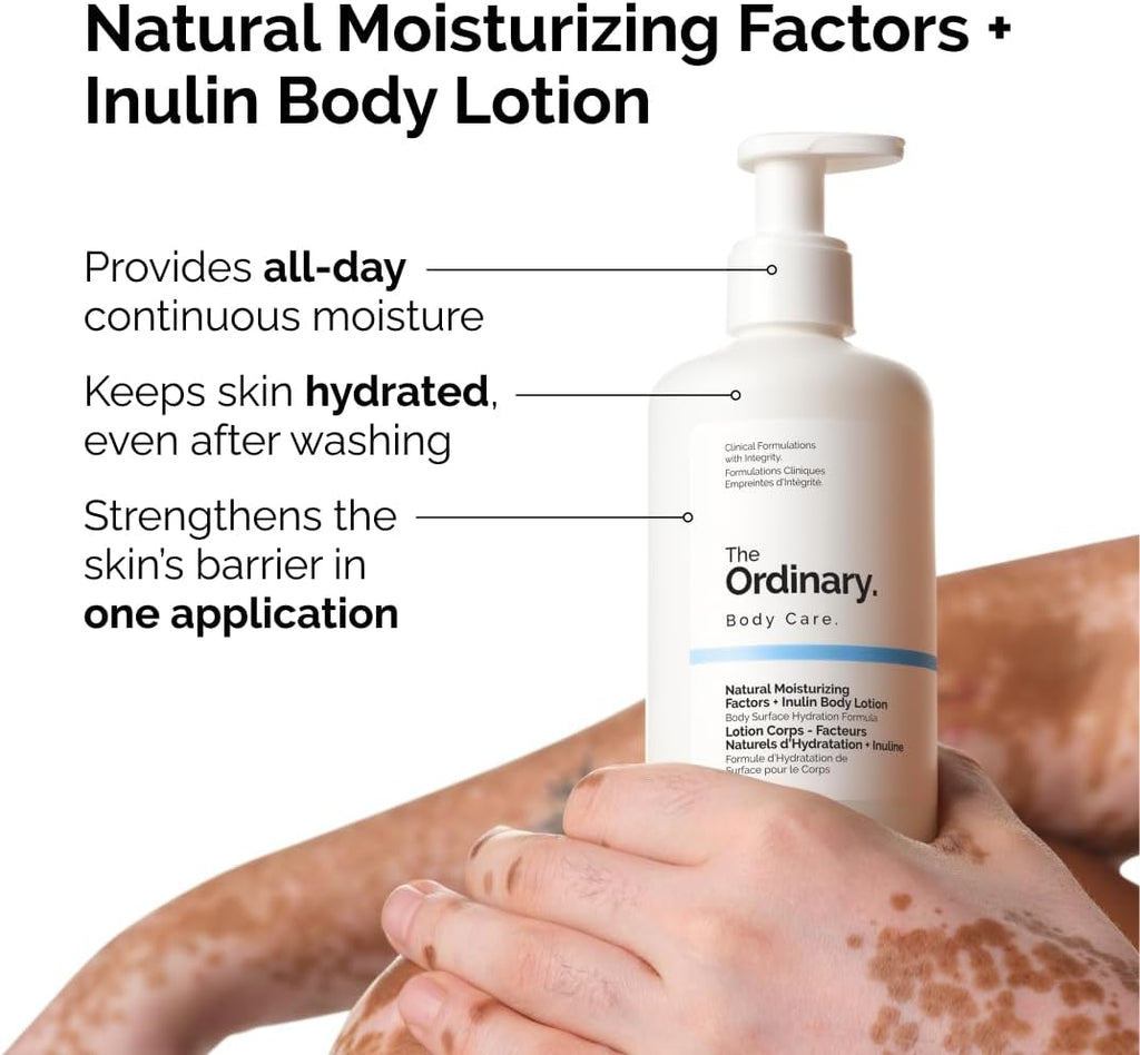 The Ordinary Natural Moisturizing Factors + Inulin Body Lotion, Lightweight Hydration for All-Day Moisture & Skin Barrier Support, 240Ml