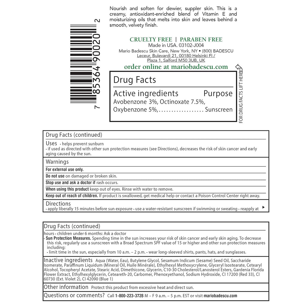 Mario Badescu the Moisture Magnet Face Moisturizer for Women and Men with SPF 15, Ideal Facial Moisturizer for Combination, Dry or Sensitive Skin, Makeup Primer Face Cream, 2 Fl Oz