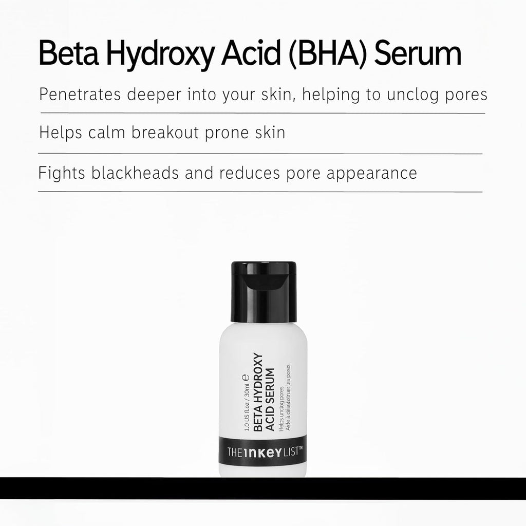 The INKEY List Beta Hydroxy Acid Serum Mit 2 % Salicylsäure Und 1 % Hyaluronsäure Zur Bekämpfung Von Mitessern Und Pickeln 30 Ml