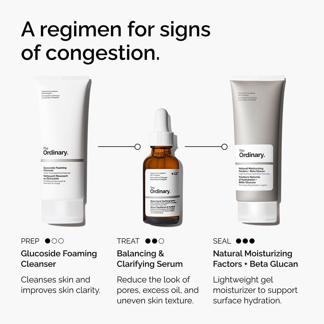 The Ordinary Balancing & Clarifying Serum, Multi-Active Solution for Oil Control and Pore Refinement, 30Ml