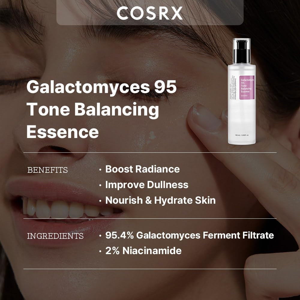 Galactomyces 95 Tone Balancing Toner, 100Ml / 3.38 Fl.Oz, Moisturizing, Skin Soothing, Contains 95% Galactomyces Ferment Filtrate, for All Skin Types, Korean Skin Care