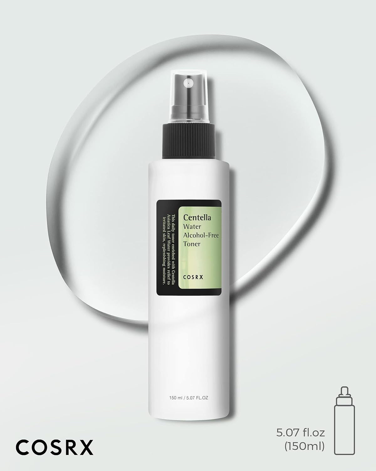 Alcohol-Free Cica Toner, 150Ml / 5.07 Fl.Oz | Spray-Type Korean Toner with Centella Asiatica for Hydrating & Soothing Redness | Korean Skin Care, Not Tested on Animals, Paraben Free