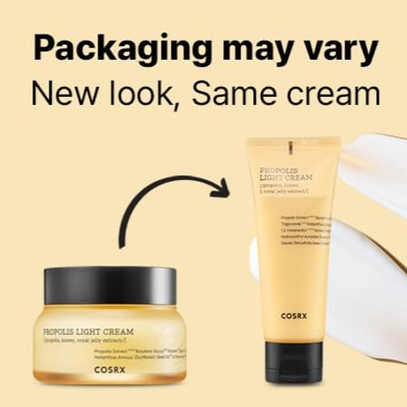 Full Fit Propolis Light Cream, 2.19 Fl.Oz / 65Ml, Propolis 64.5%, Hydrating Daily Day and Night Moisturiser, Korean Skin Care, Not Tested on Animals, Paraben Free