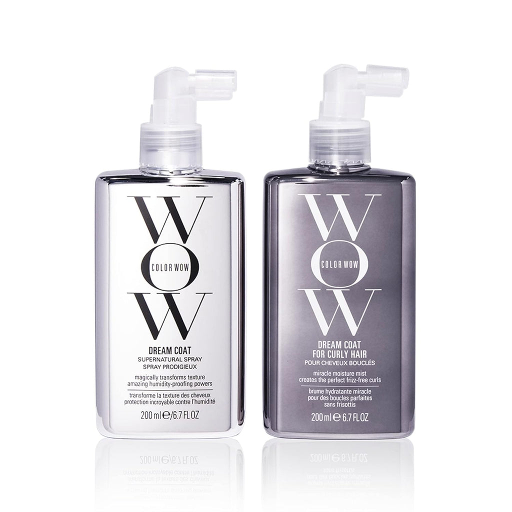 COLOR WOW Dream Duo for Curly Hair- Switch up Your Style from Curly to Straight and Back Again. Featuring DREAM COAT and DREAM COAT CURLY with Advanced Frizz Control + Heat Protectants for Glossy Hair