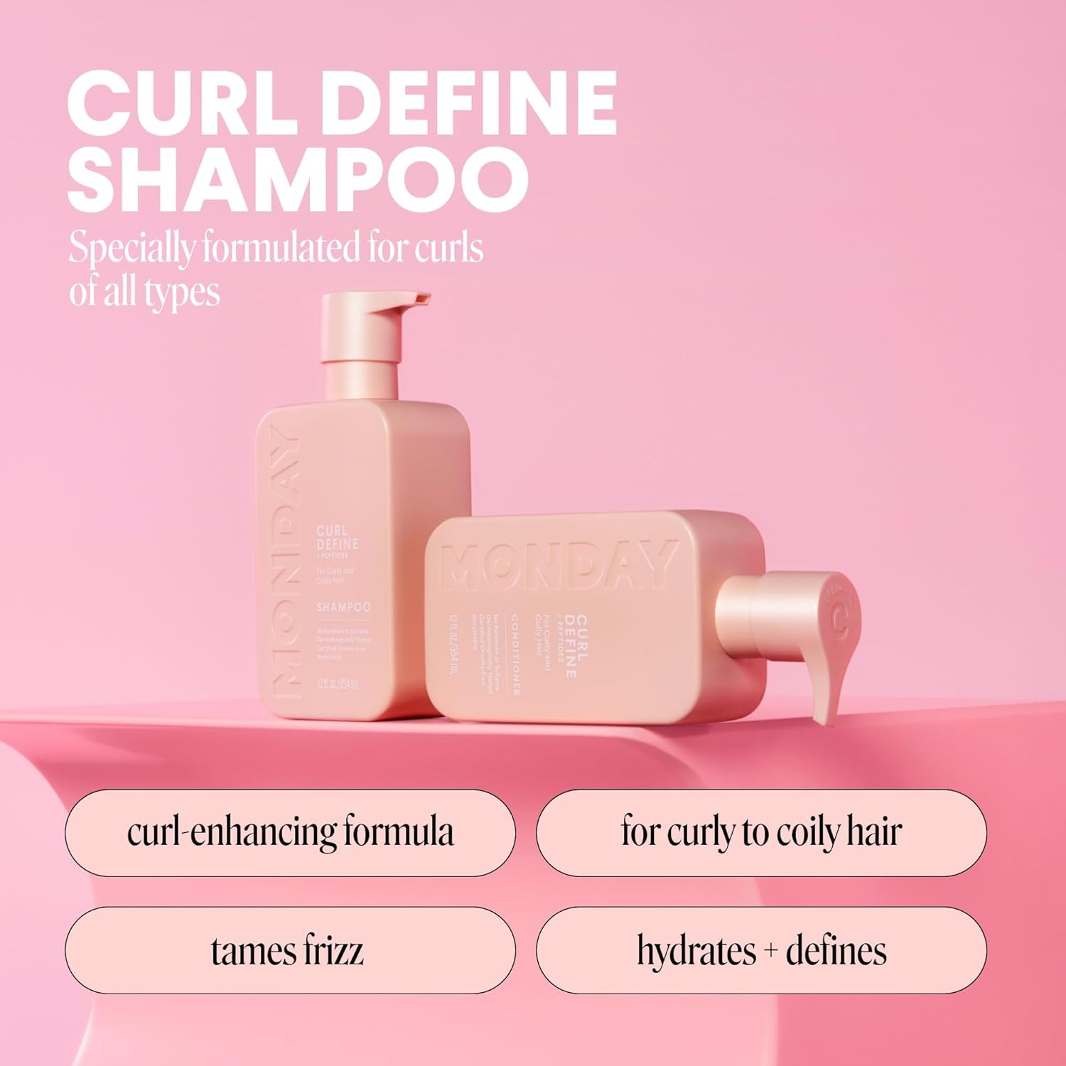 CURL DEFINE Shampoo with Peptides, Coconut Oil & Provitamin B5 for Curls of All Types 354 Ml