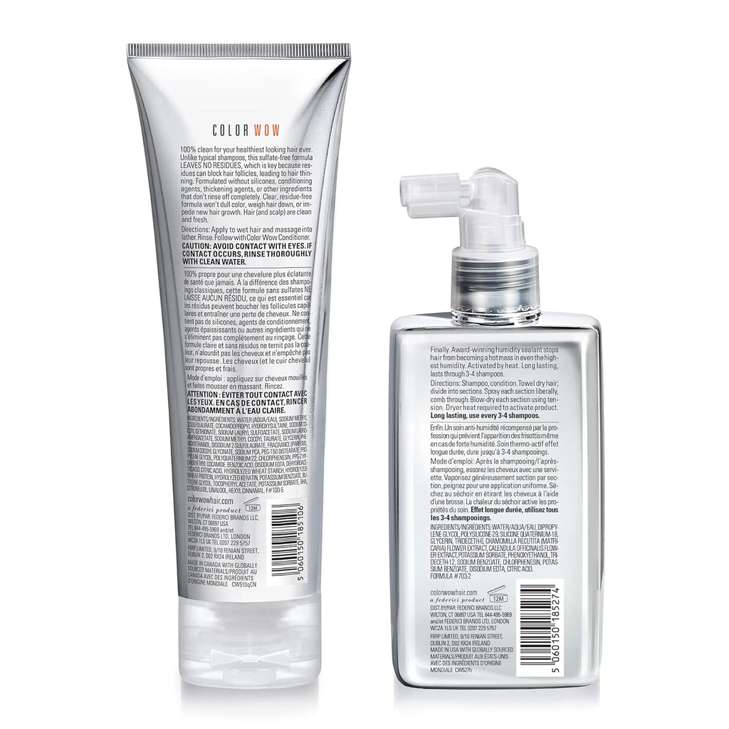 COLOR WOW Ultimate Frizz-Free Bundle - Award Winning DREAM COAT and COLOR SECURITY SHAMPOO Duo for Long Lasting Frizz-Free, Shiny, Glassy Hair. Humidity-Proof Strands and Built-In Heat Protection.