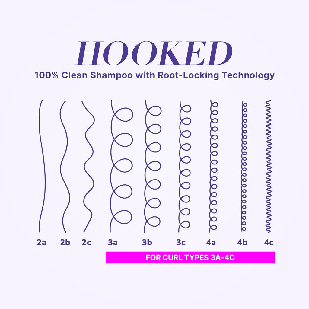 COLOR WOW Curl Wow Hooked 100% Clean Shampoo with Root-Locking Technology – Rich-Lathering, Sulfate-Free Formula Leaves No Residues + Helps Anchor Hair to Stop Shedding