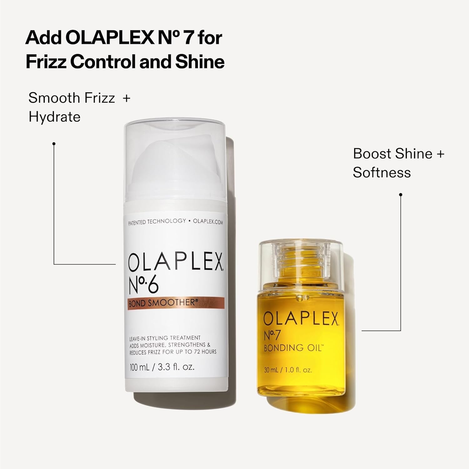 No. 6 Bond Smoother, Leave-In Styling Hair Cream Treatment, Smooths, Conditions, & Strengthens, Frizz Control for up to 72 Hours, for All Hair Types, 3.3 Fl Oz