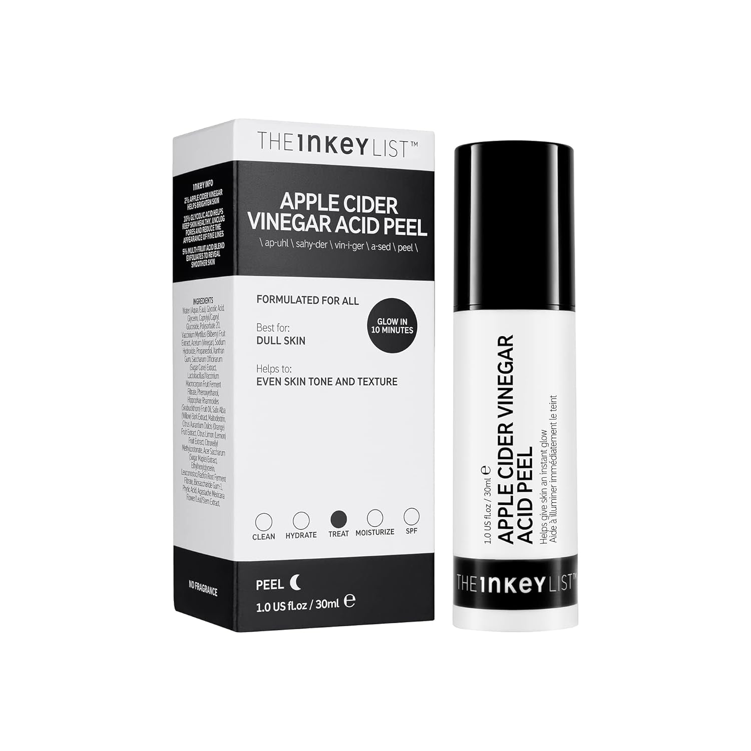 The Inkey List Apple Cider Vinegar Acid Peel 30Ml | Multi-Level Exfoliation | Helps to Brighten and Reduce Redness | Fragrance Free | Suitable for All Skin Types