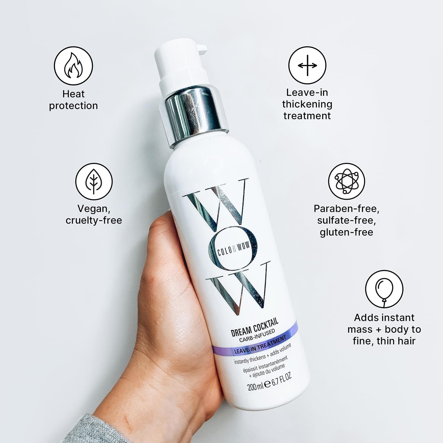 Dream Cocktail Carb Infused Leave-In Treatment – Transform Thin Hair to Thick & Full | with Heat Protection