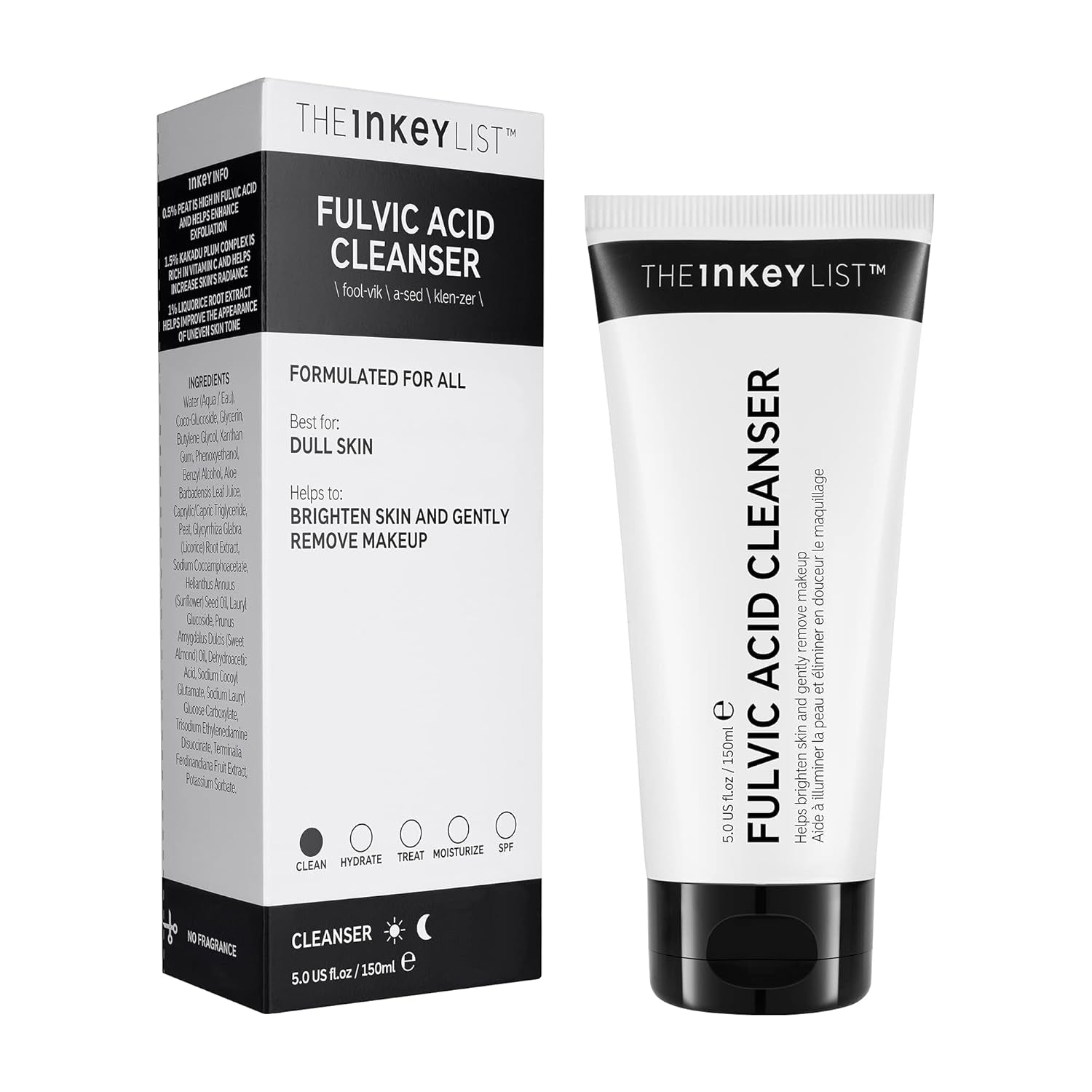 The INKEY List Fulvic Acid Cleanser Zum Aufhellen Der Haut Und Zum Sanften Entfernen Von Make-Up 150 Ml