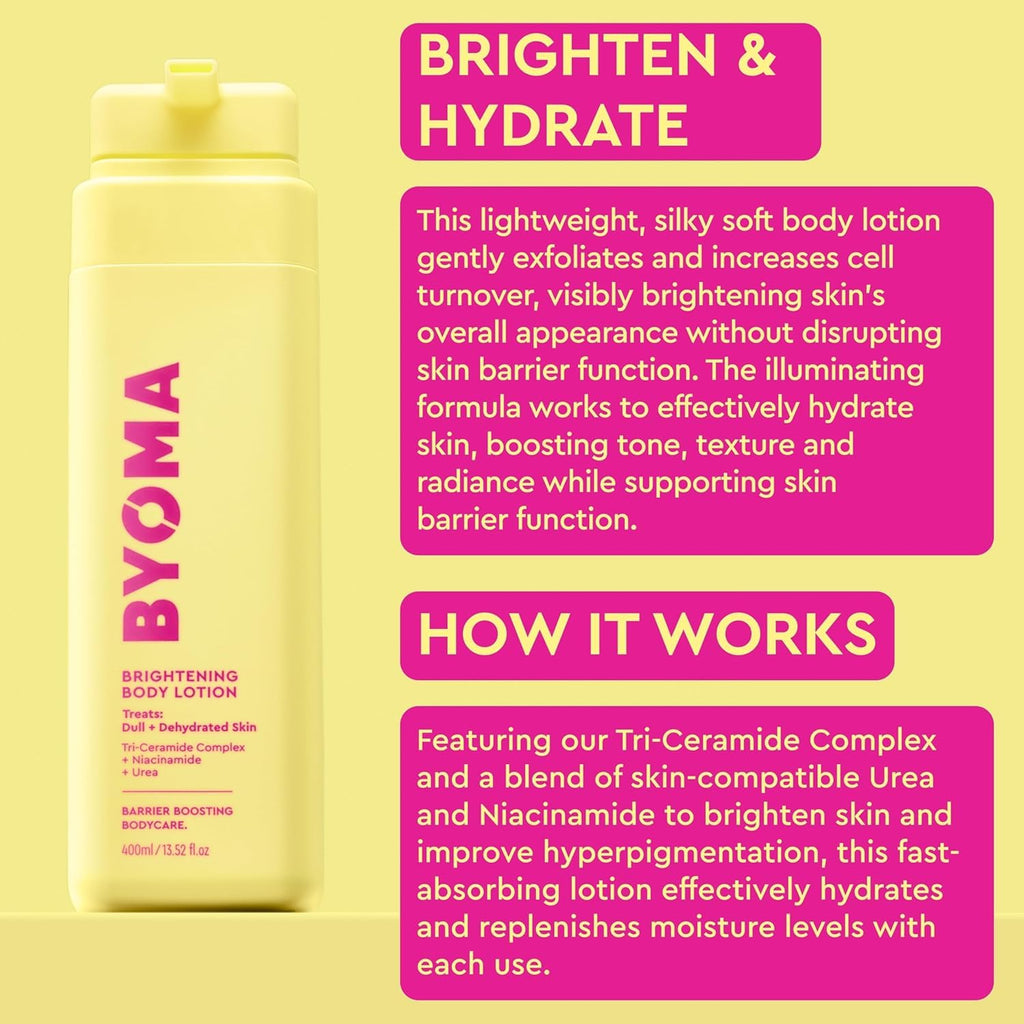 Brightening Toner & Body Lotion Bundle - Exfoliating Face Toner + Moisturizing Body Cream with Niacinamide & Azelaic Acid - Hydrates, Evens Tone & Supports Barrier - 5.07 + 13.52 Fl Oz