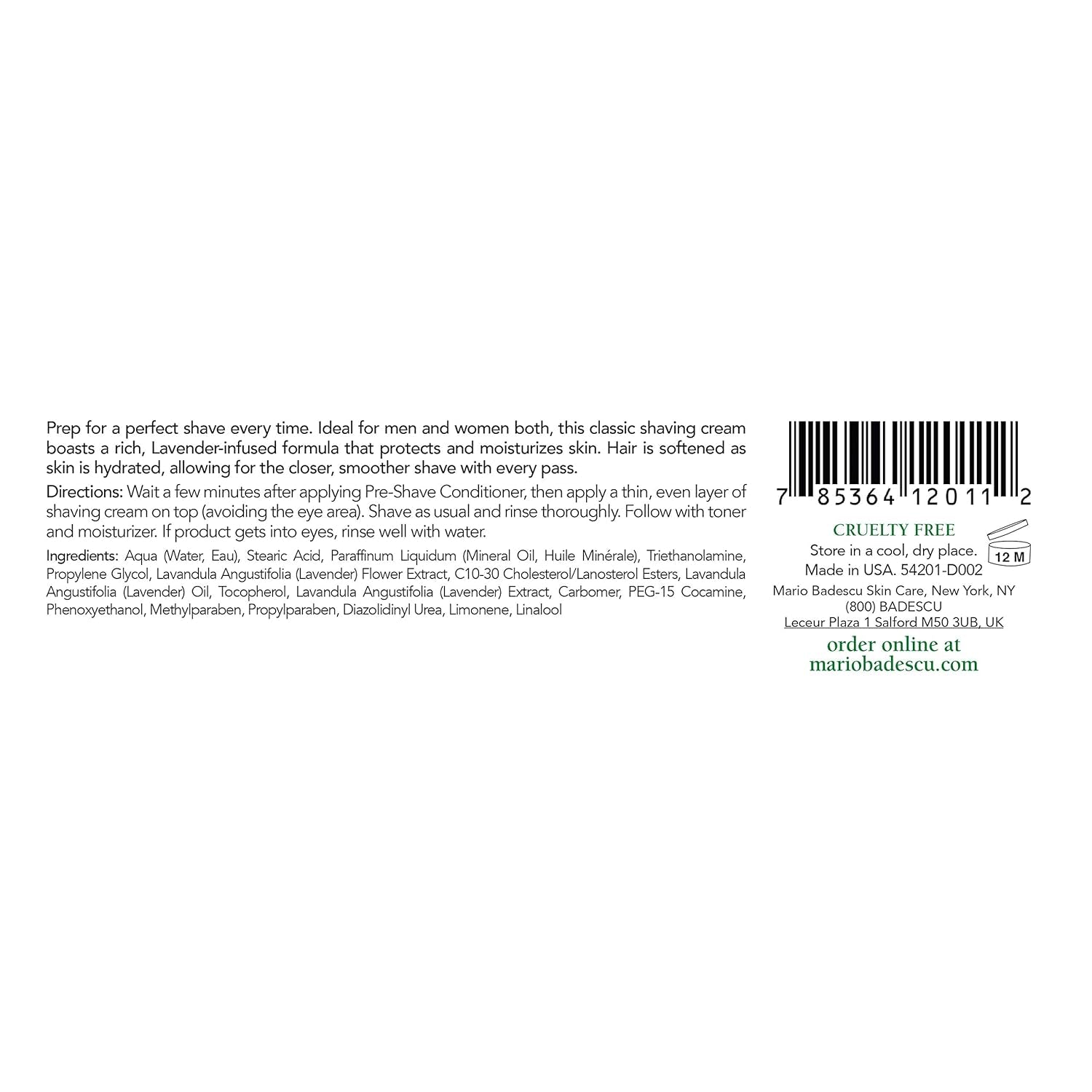 Shaving Cream for Women and Men - Classic, Unisex Non-Foaming Shave Cream Formula Infused with Lavender Oil and Vitamin E - Helps Prep, Protect and Moisturize for a Closer Shave