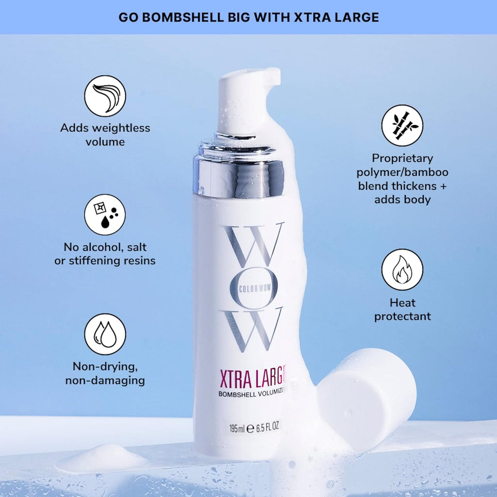 COLOR WOW Long-Lasting Blowout Bundle- Blowouts That Last for Days| Go Big with XTRA LARGE Volumizer and Go Frizz-Free with DREAM COAT Anti-Frizz Spray| Heat Protection