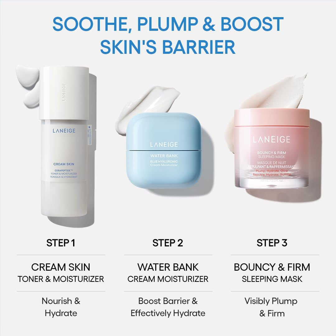LANEIGE Cream Skin Toner & Moisturizer: Lightweight Refillable Korean Milky Toner with Ceramide & Peptide for Hydration, Firming, & Barrier Support