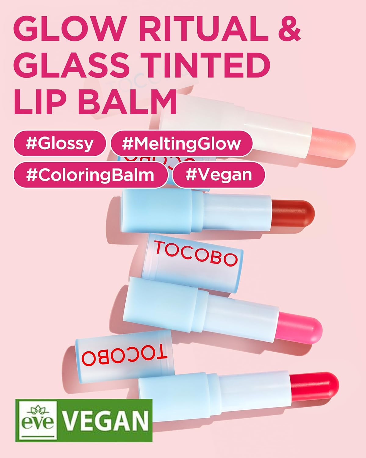 Glass Tinted Lip Balm 013 Tangerine Red 0.67 Oz /19G | Glow Moisturizing Vegan Lip Balm & Vivid Tinted Transparent Color