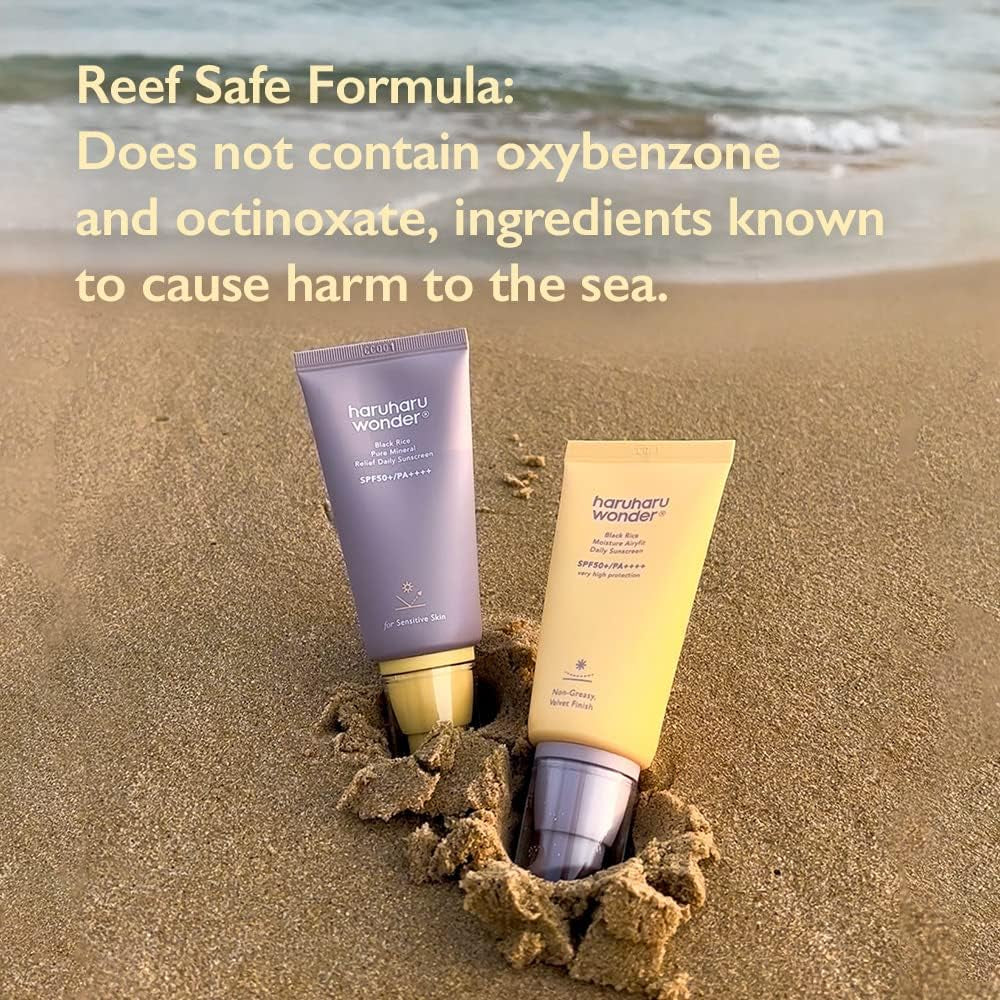 Haruharu Wonder Black Rice Pure Mineral Relief Daily Sunscreen 50 Ml (1.69Fl.Oz), Reef Safe Formula, for All Skin Including Sensitive Skin