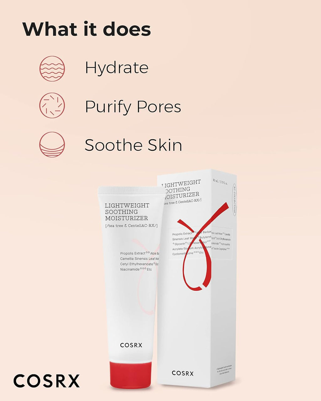 AC Collection Lightweight Soothing Moisturizer, 80Ml / 2.70 Fl.Oz | Aloe Vera Leaves Extract 71.2% | Animal Testing Free, Paraben Free