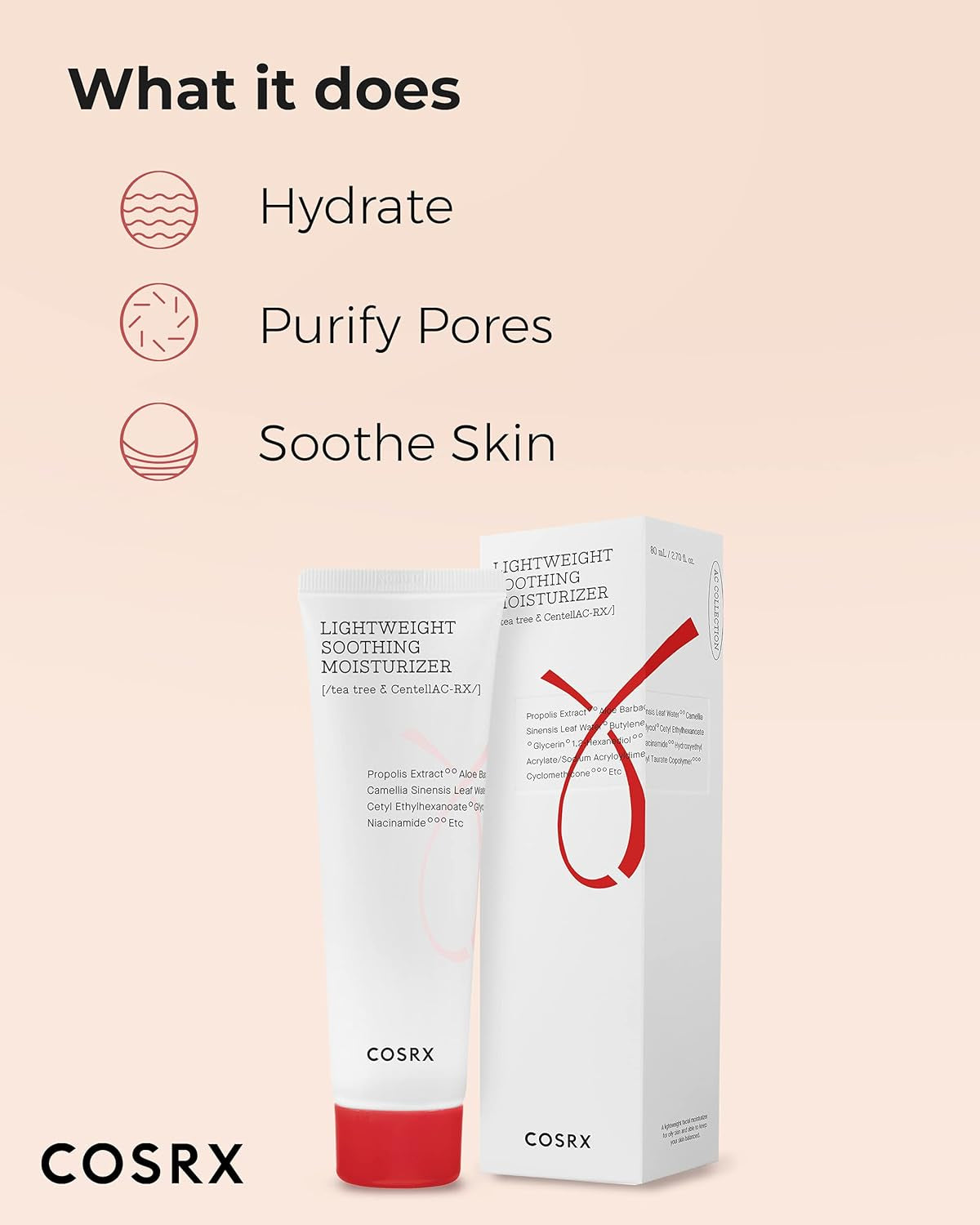 AC Collection Lightweight Soothing Moisturizer, 80Ml / 2.70 Fl.Oz | Aloe Vera Leaves Extract 71.2% | Animal Testing Free, Paraben Free