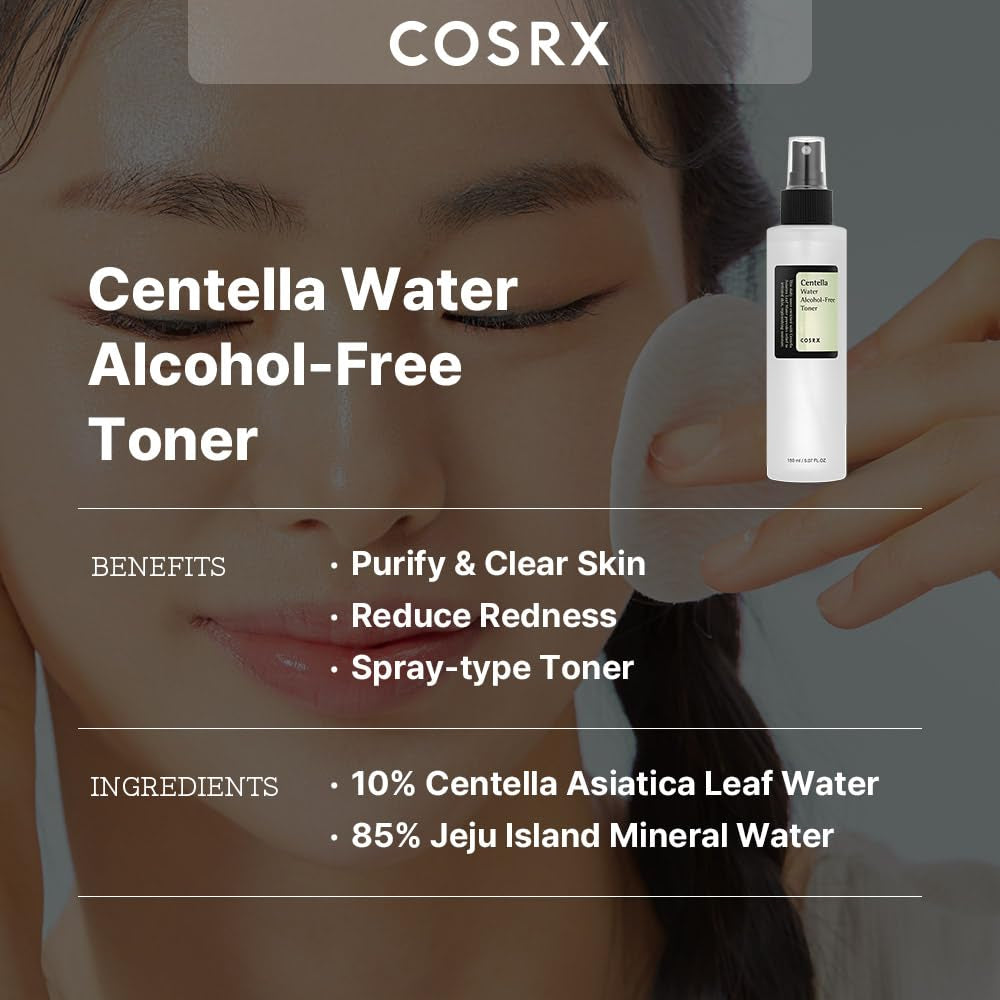 Alcohol-Free Cica Toner, 150Ml / 5.07 Fl.Oz | Spray-Type Korean Toner with Centella Asiatica for Hydrating & Soothing Redness | Korean Skin Care, Not Tested on Animals, Paraben Free