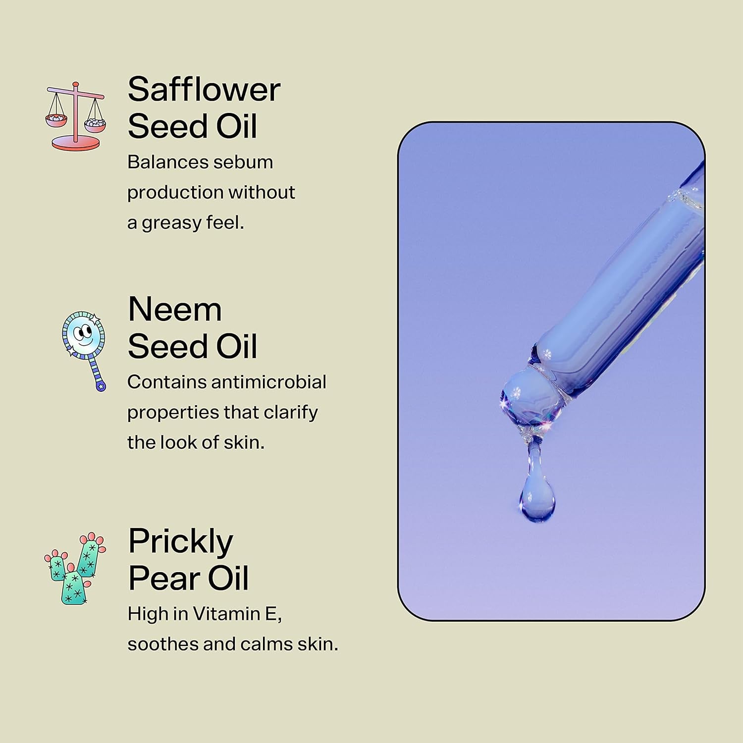 Float on Soothing Face Oil - Lightweight, Hydrating Facial Oil to Help Soothe & Calm Skin - Enriched with Safflower Oil and Prickly Pear - Skin Care Suitable for All Skin Types (30Ml)