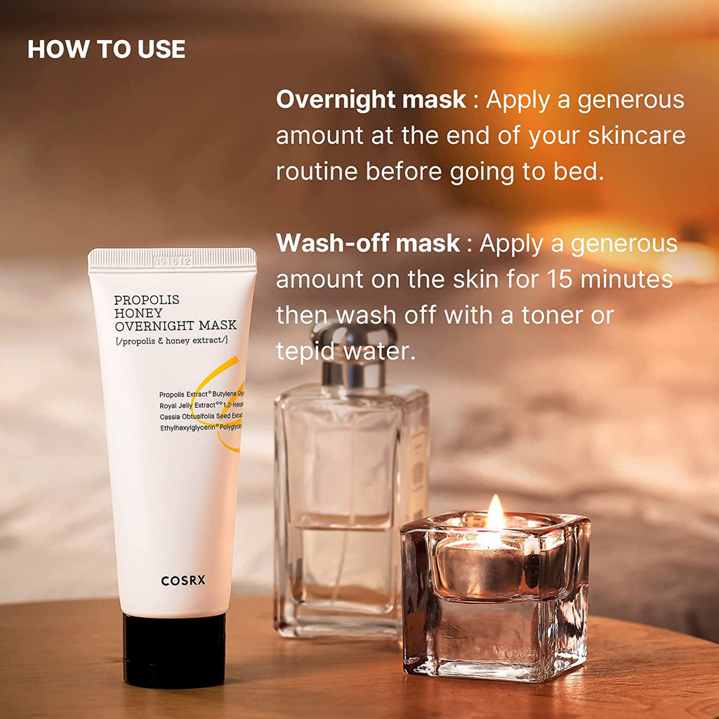 Full Fit Propolis Honey Overnight Mask | 2.03 Fl.Oz / 60Ml | Propolis Extract 87% | Korean Skin Care, Cruelty Free, Paraben Free