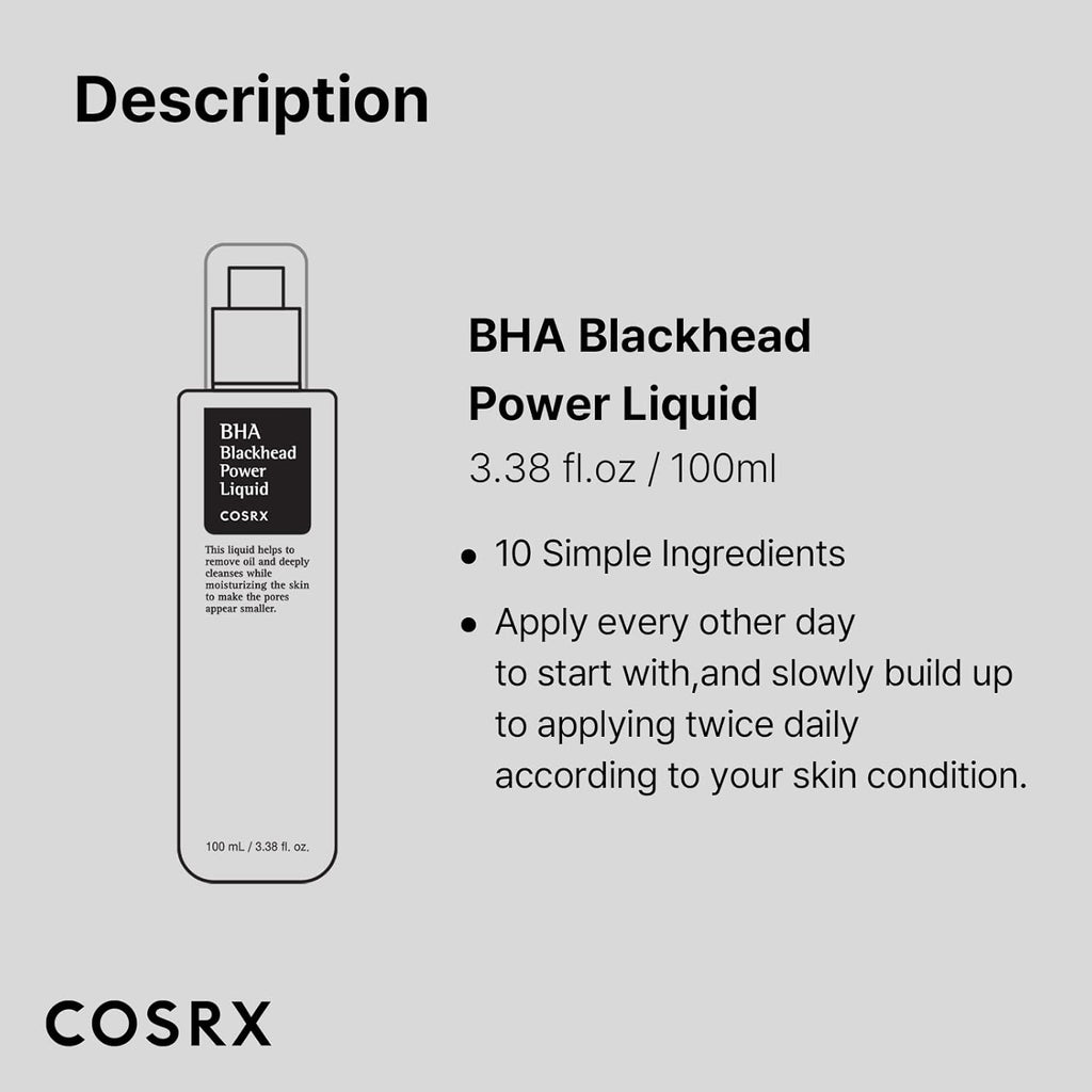 Niacinamide 2% + BHA 4% Blackhead Exfoliant Toner 3.38 Fl.Oz / 100Ml, Korean Toner, Blackhead Remover, Pore Minimizer for Enlarged Pores, for All Skin Types, Korean Skin Care