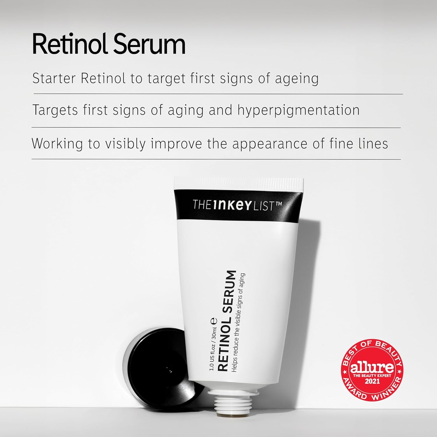 The INKEY List Retinol-Serum, 30 Ml, Reduziert Hyperpigmentierung, Anti-Aging-Hautpflege, Akne-Behandlung, Vegan, Geeignet Für Alle Hauttypen