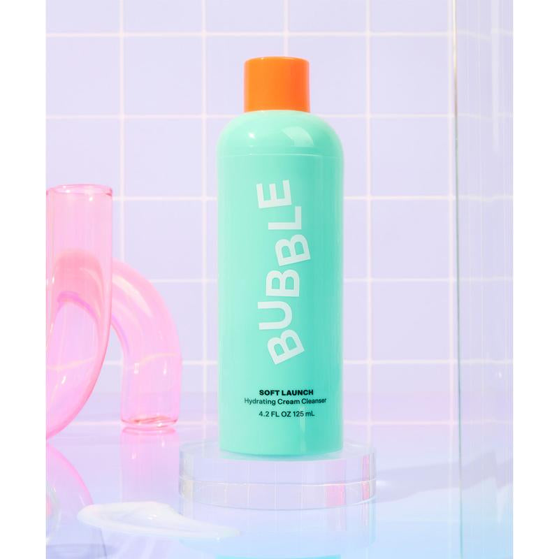 Bubble Skincare Soft Launch Cream Cleanser - Hydrating Facial Cleanser for Dry Skin - Foaming Face Wash Enriched with Avocado Oil to Soothe + Nourish without Stripping Essential Moisture