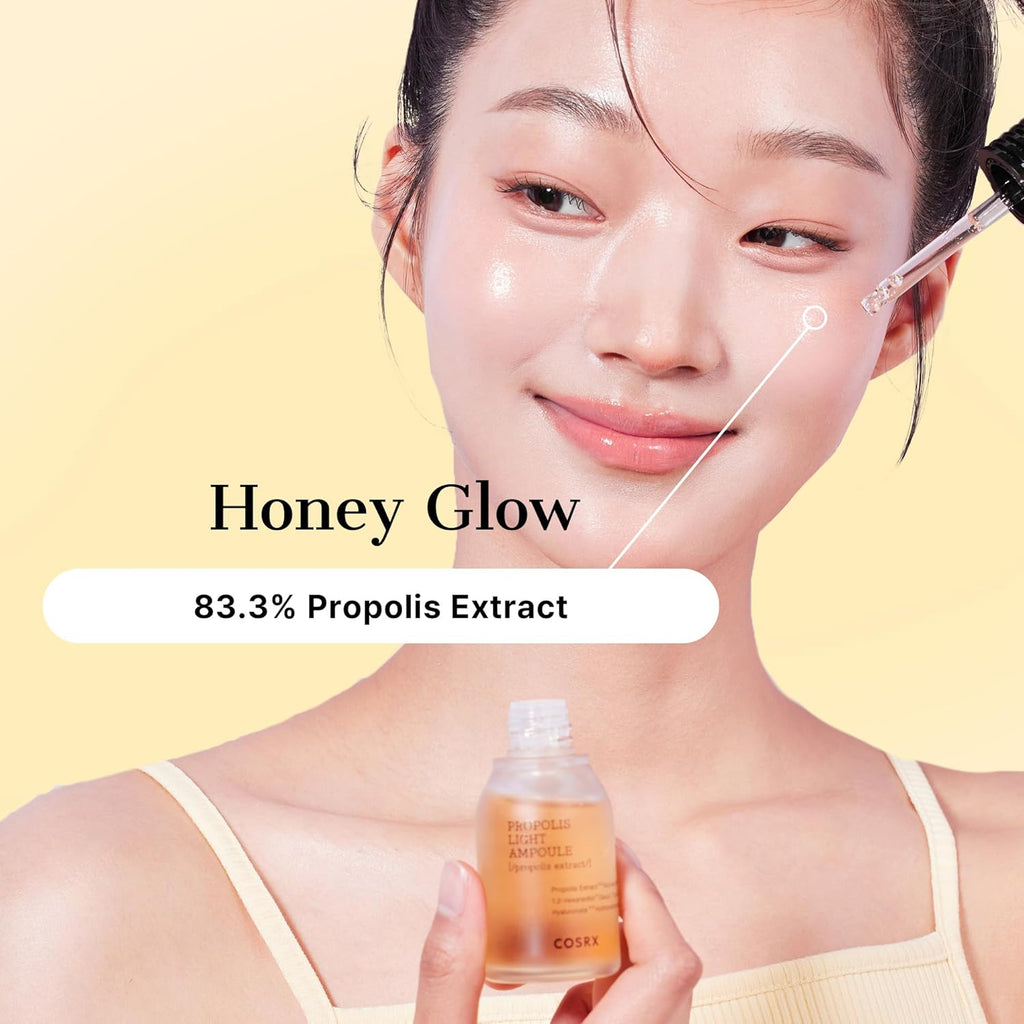 Propolis Ampoule, Glow Boosting Serum for Face with 73.5% Propolis Extract, 1.01Fl.Oz/30Ml, Hydrating Essence for Sensitive Skin, Fine Lines, Uneven Skintone, Korean Skincare