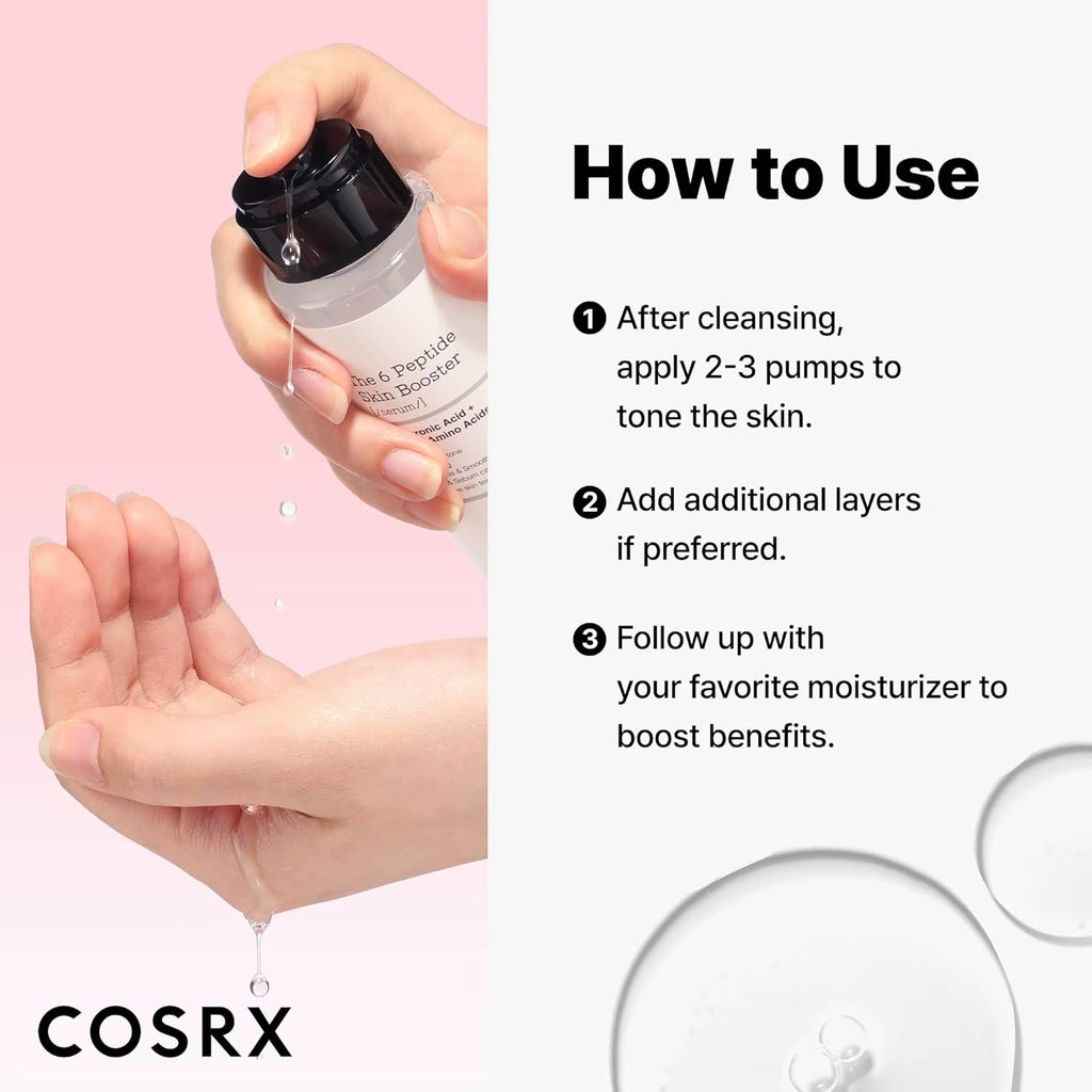 COSRX 6X Peptide Collagen Boosting Toner with Niacinamide and Hyaluronic Acid Korean Skincare for All Skin Types