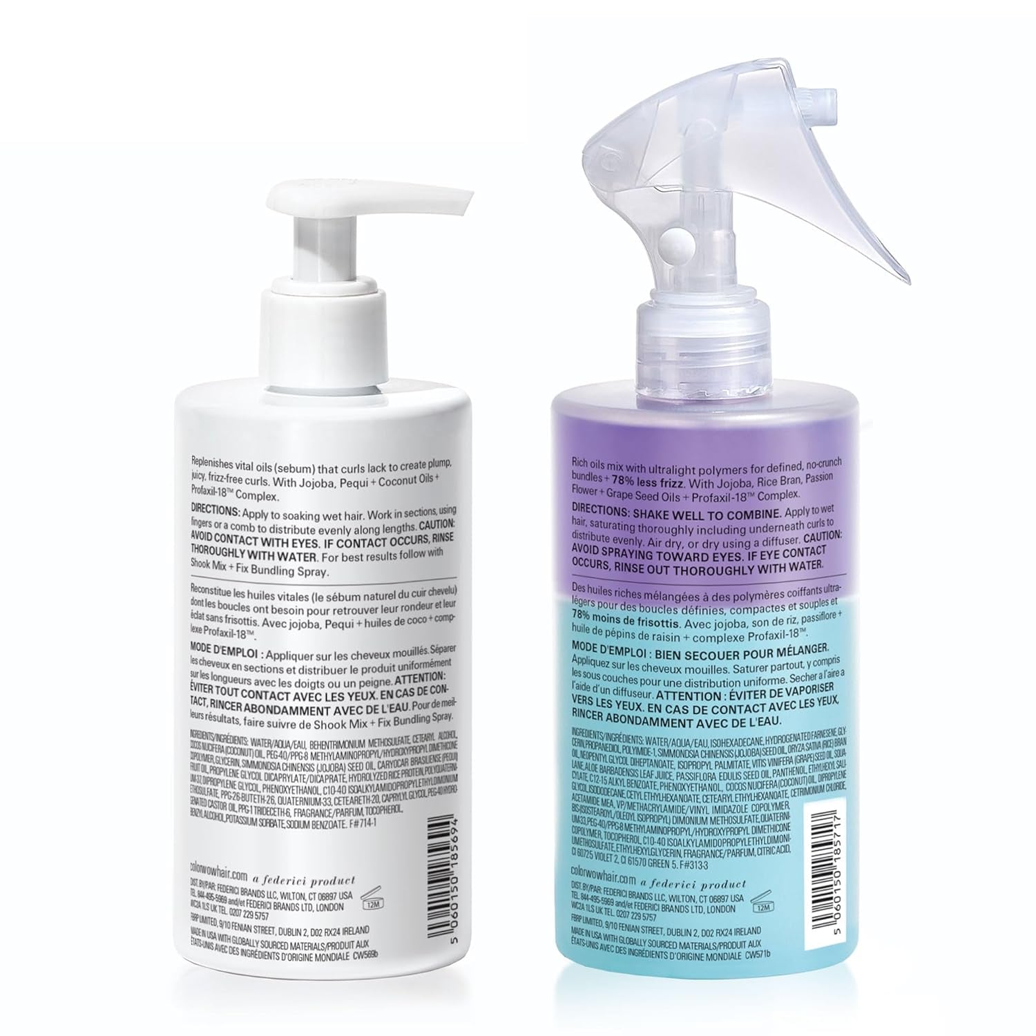COLOR WOW Best Anti-Frizz Curl Styling Set - the Ultimate Curl Styling 'Power Couple', Curl Wow SHOOK Spray and FLOETRY Serum for Super Hyrated, Silky-Soft, Weightless, Defined, Frizz-Free Curls