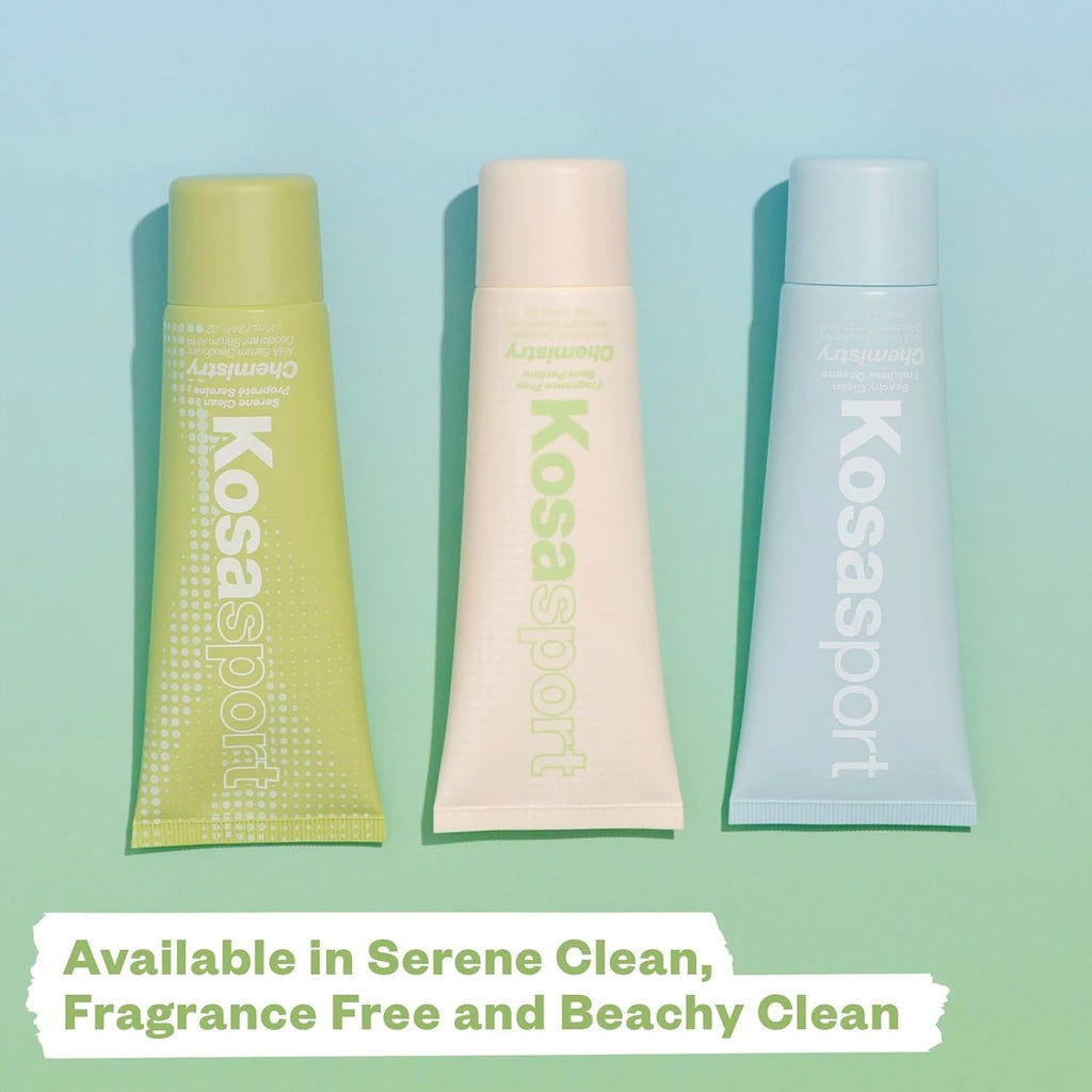 Chemistry Deodorant - Aluminium and Baking Soda Free + Bo-Fighting AHA Serum That Exfoliates, Softens, and Nourishes the Skin, (Serene Clean)