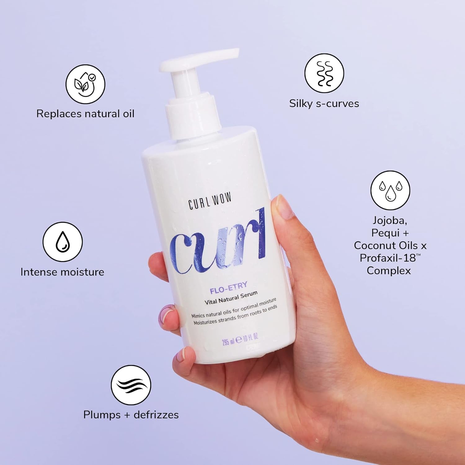 COLOR WOW Curl Wow Flo-Etry Vital Natural Serum – Rich-Oil Blend Moisturizes Dry, Dehydrated Strands from Root to Tip for Instantly Plump, Plush, Juicy Curls | No Weight or Greasy Feel